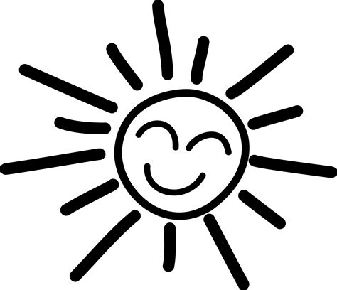 black and white clipart sun